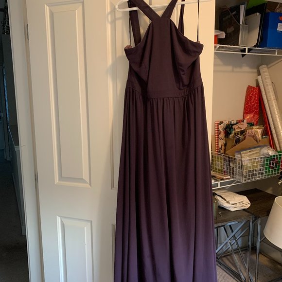 Lulu's Purple Halter Prom Dress - Picture 3 of 4